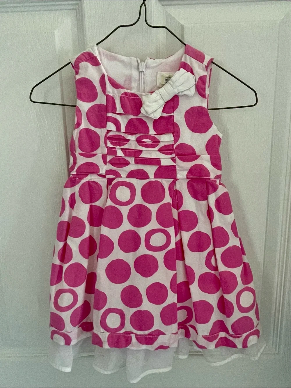 The Children's Place Pink and White Polka Dot Party Dress with Bow